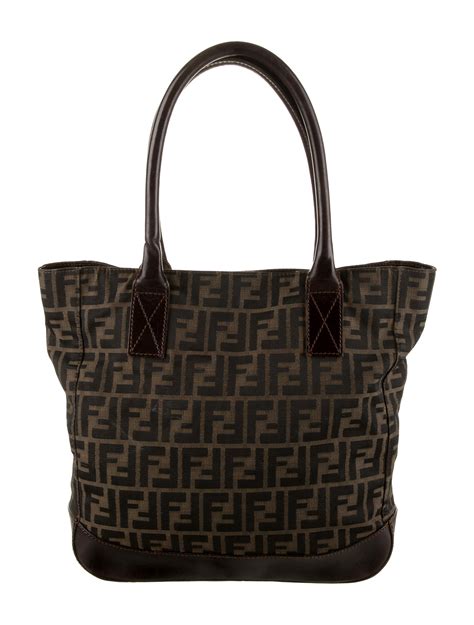 fendi vintage zucca pattern tote bag|Fendi zucca canvas shoulder bag.